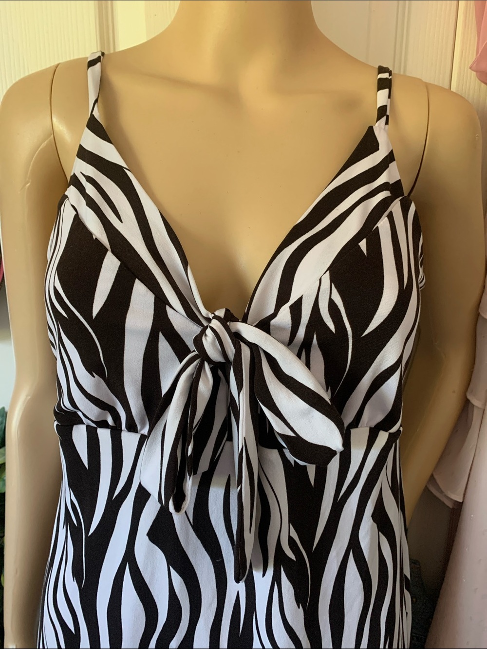 Zebra tank top tunic backless empire M